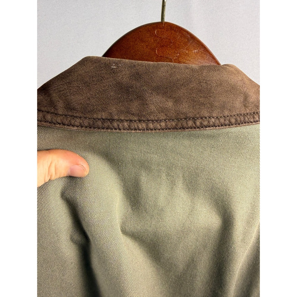 J.Crew Mens Barn Jacket Olive Green Canvas Plaid Lined Field Coat S - Picture 8 of 12